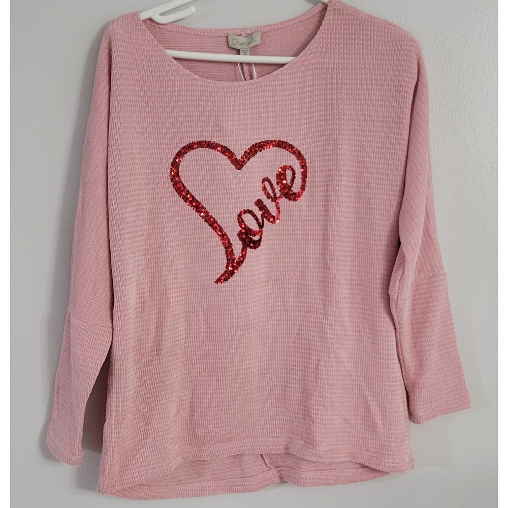CHENAULT Women's Sweatshirt Women‎ Valentine's Day Love/4 Sleeve Tops Size M